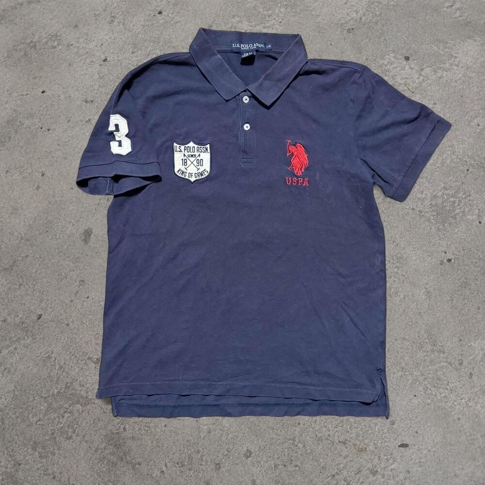 Y2K 2000’s US Polo Assn Big Pony Embroidered Polo Mens Size Large Muscle Fit